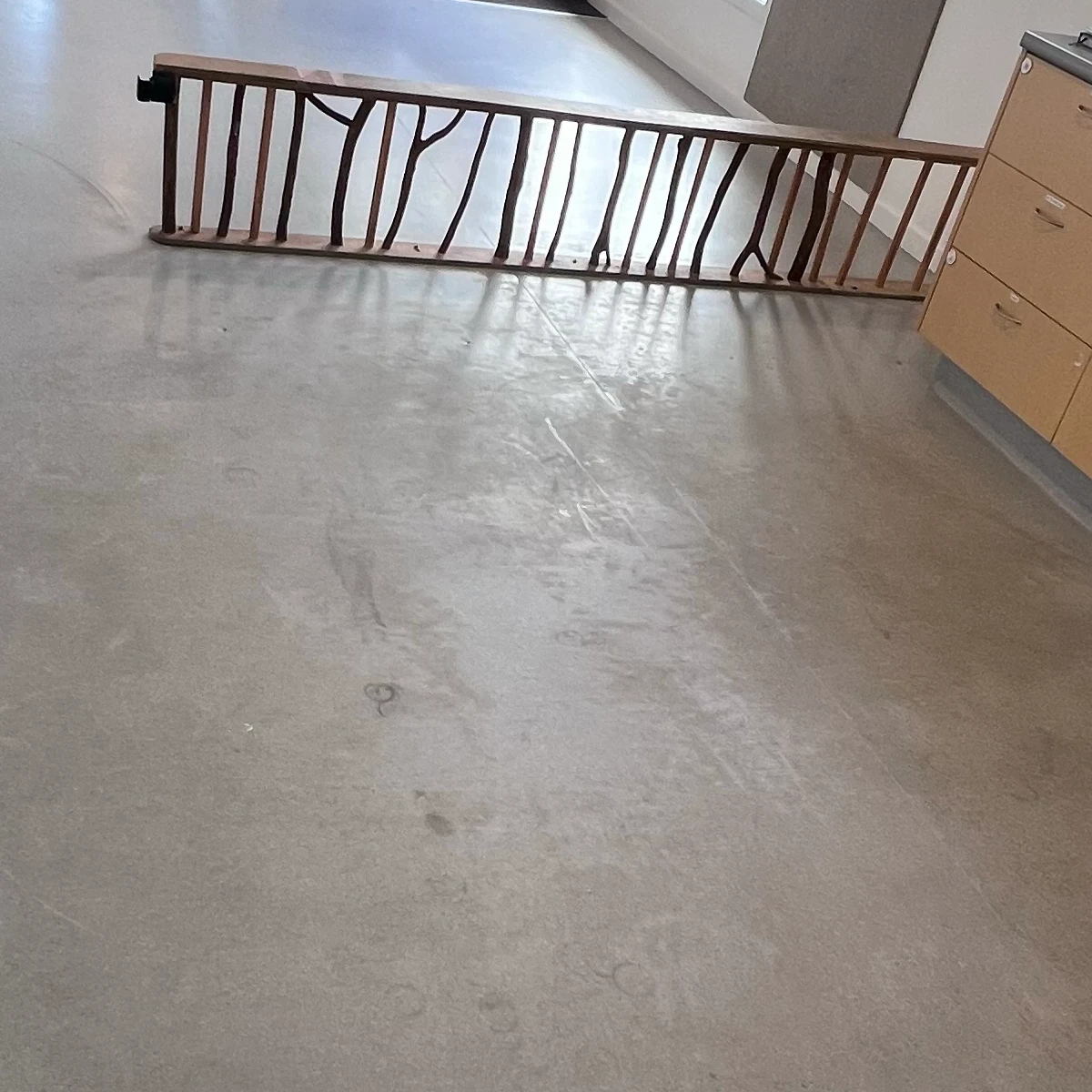 Hard floor before cleaning and polishing